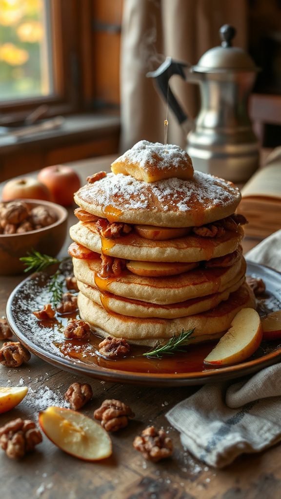 gluten free apple walnut pancakes