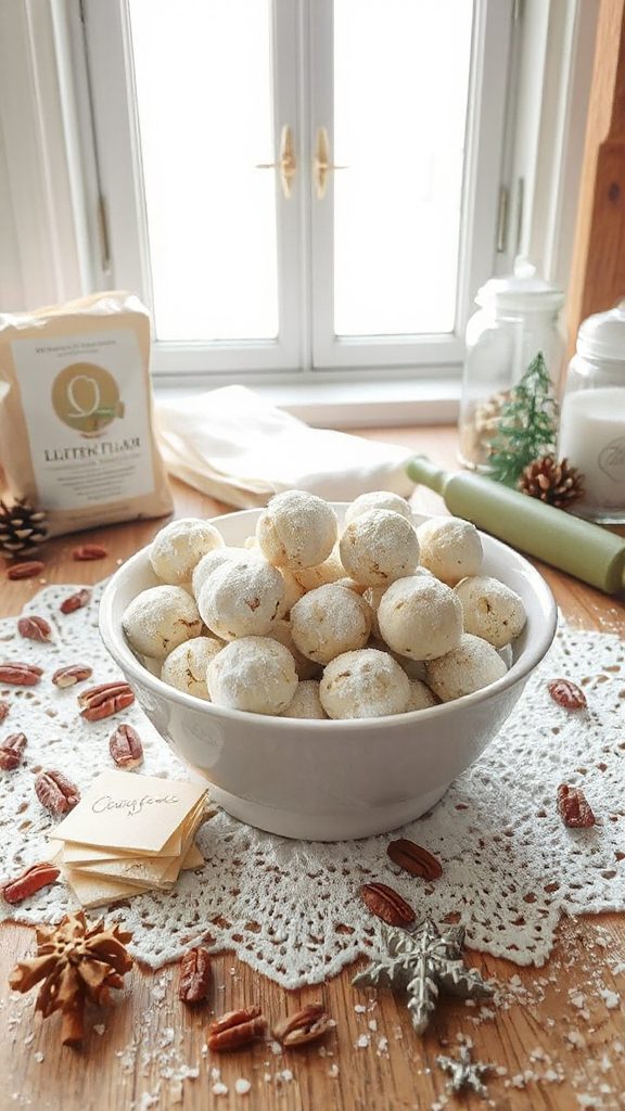gluten free festive snowball cookies