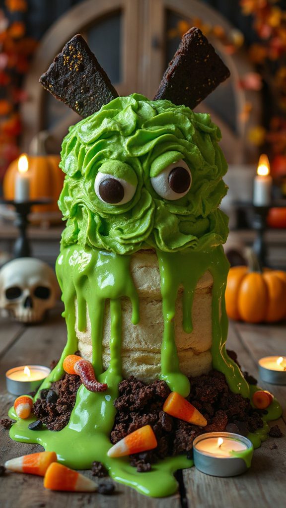gooey halloween monster cake