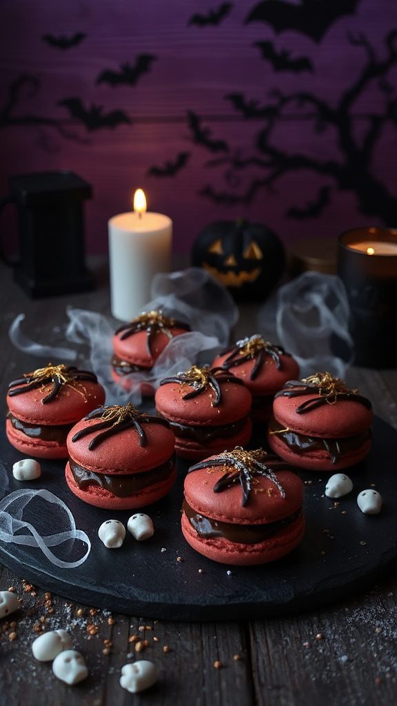 gory blood orange macarons