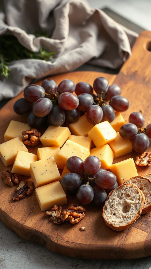 gouda cheese with grapes