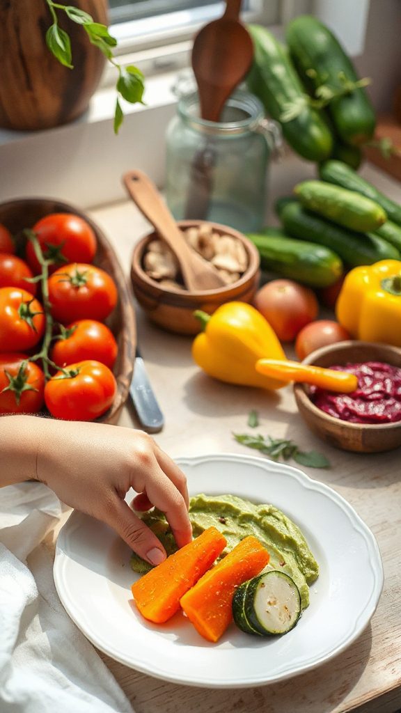 gradually introduce flavorful vegetables