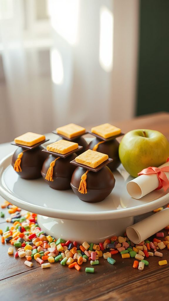 graduation cap cake pops