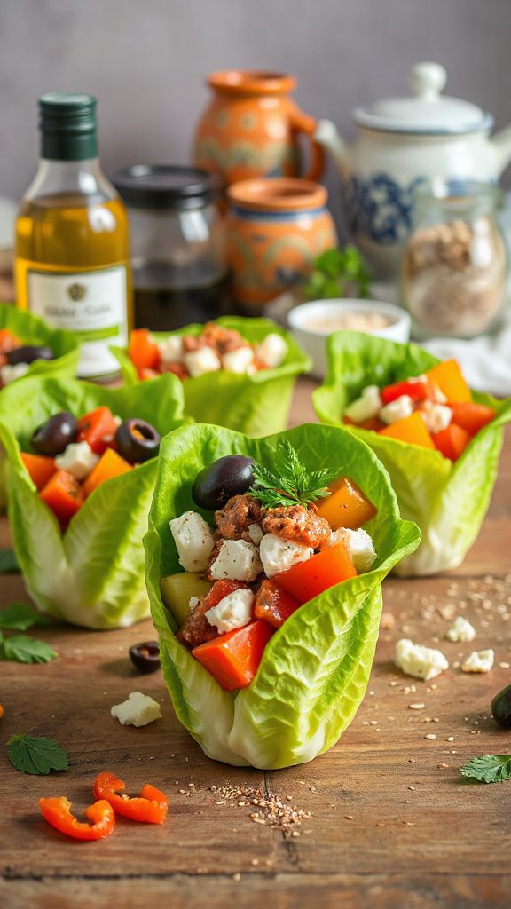 greek salad in cups greek salad in cups