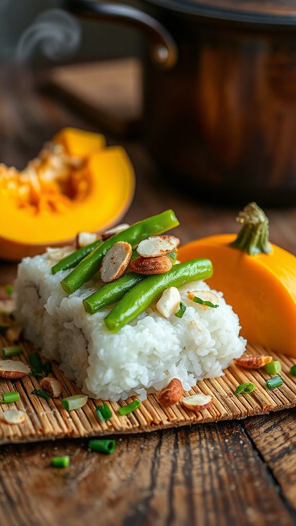 green bean almondine nigiri