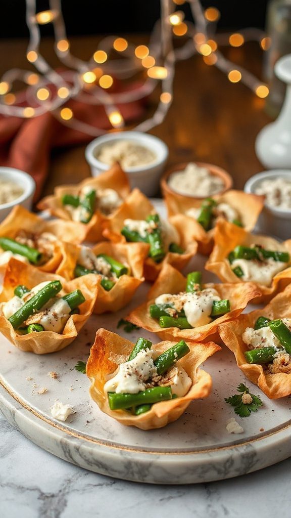 green bean casserole phyllo cups