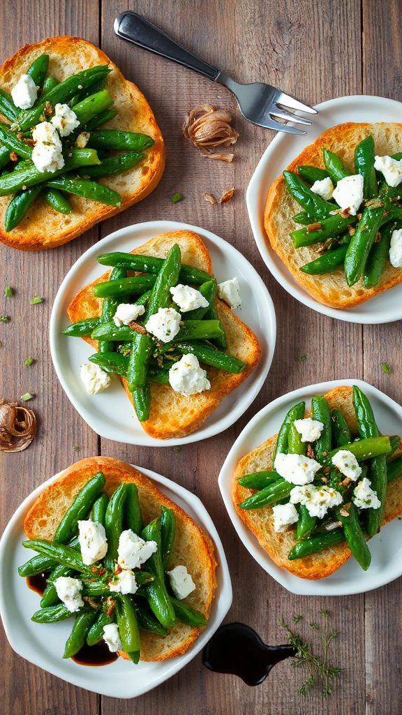 green bean goat cheese crostini