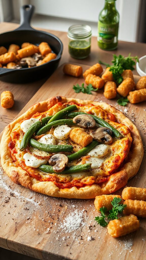 green bean tater tot pizza