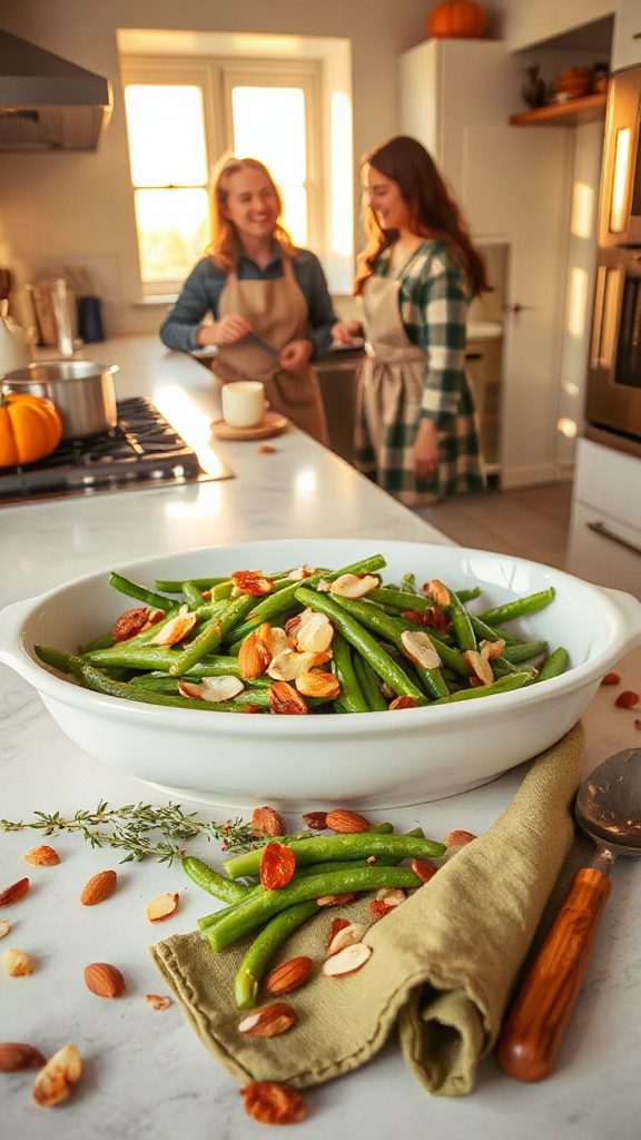 green beans with toasted almonds green beans with toasted almonds