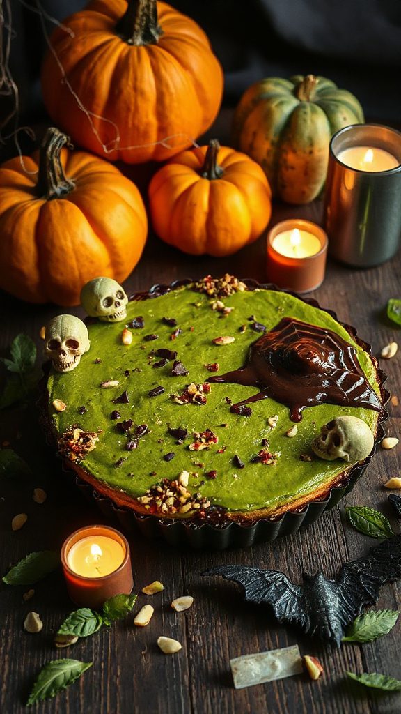 green matcha halloween dessert