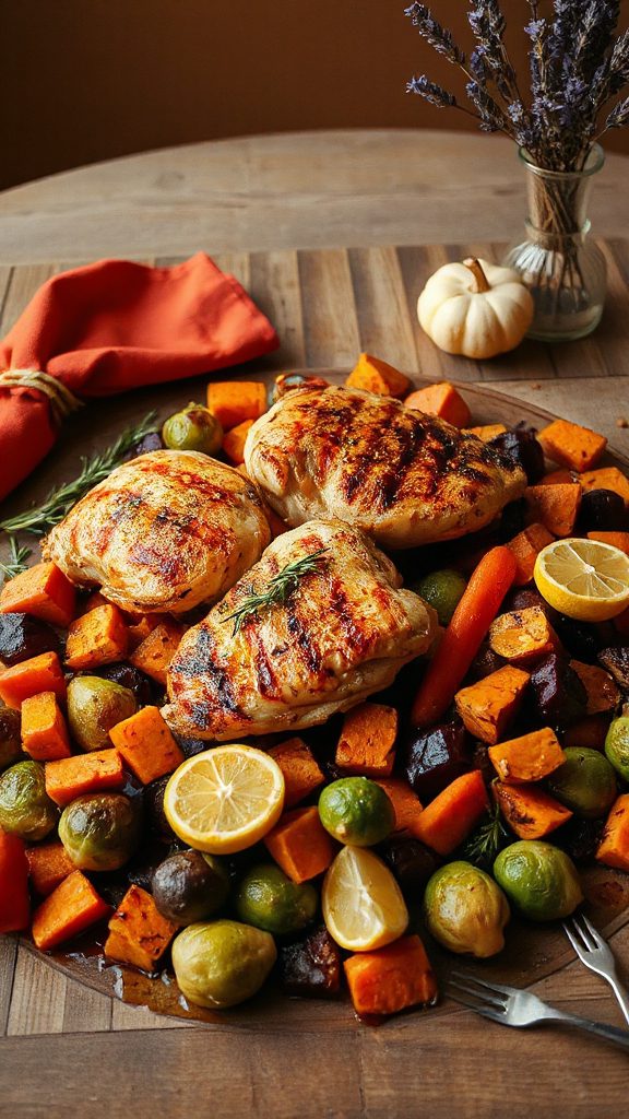 grilled chicken with veggies