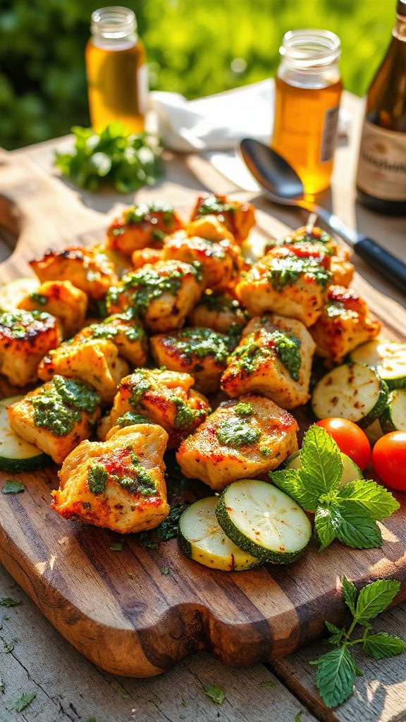 grilled chicken zucchini skewers