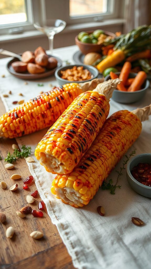 grilled corn with harissa butter