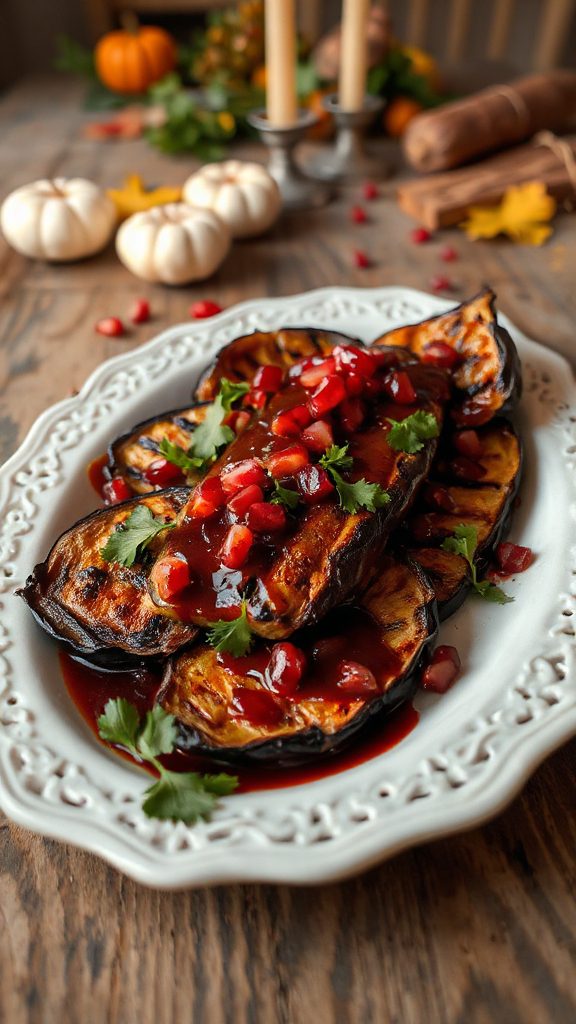grilled eggplant with pomegranate
