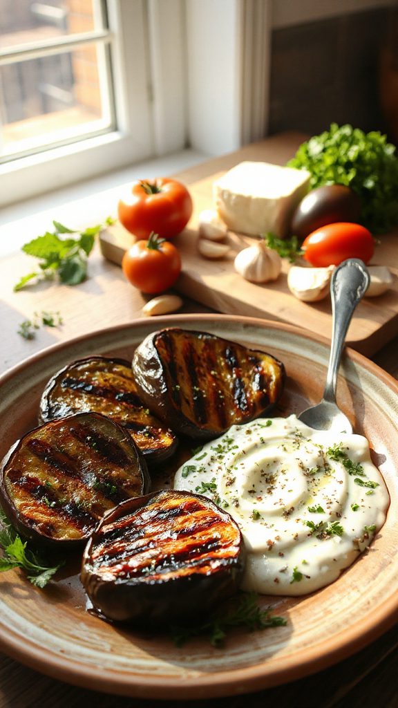 grilled eggplant with yogurt grilled eggplant with yogurt