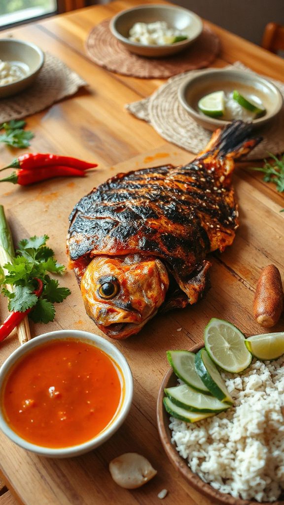 grilled fish with spices