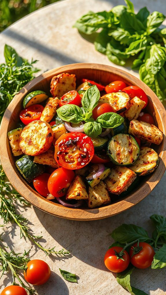 grilled vegetable panzanella salad
