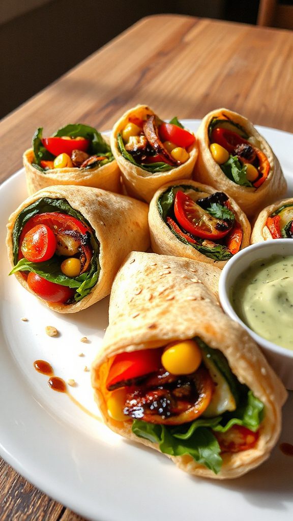 grilled vegetable tortilla rolls