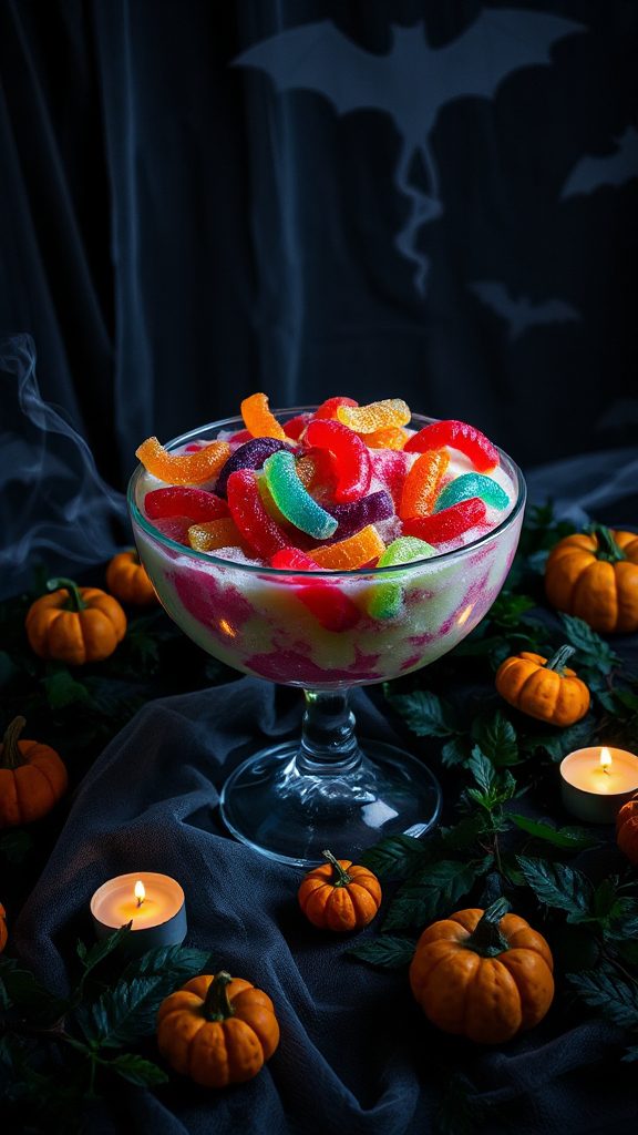 gummy worm halloween sorbet