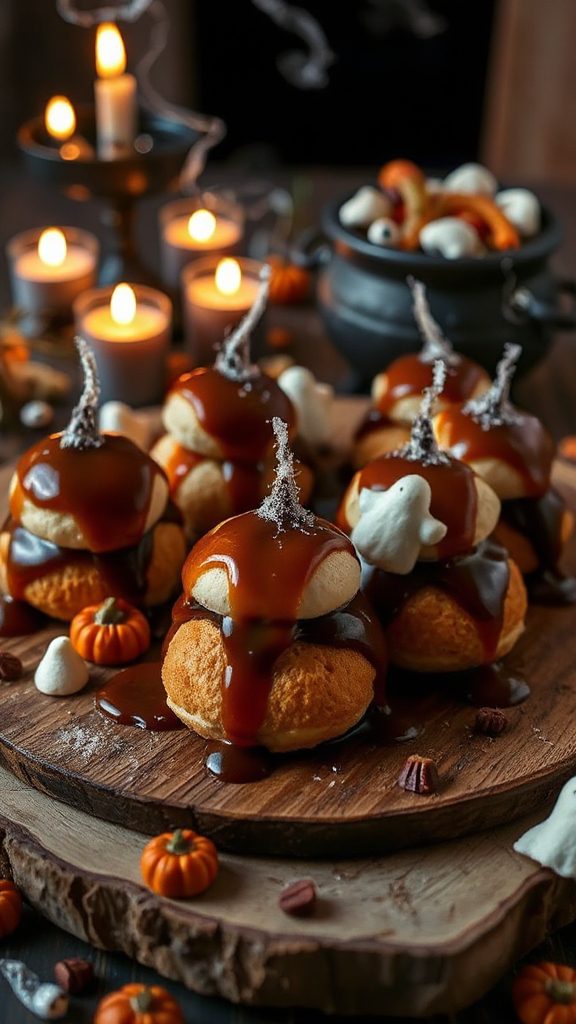 halloween caramel cauldron treats
