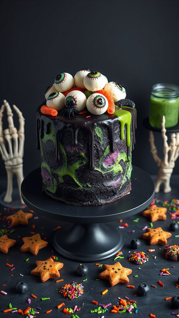 halloween monster eyeball cake