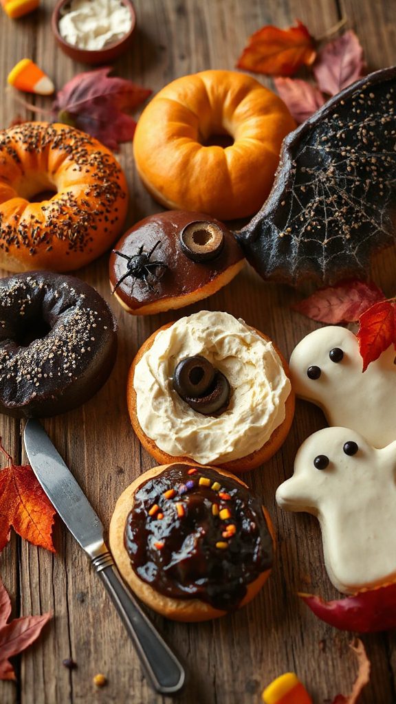 halloween themed bat bagels