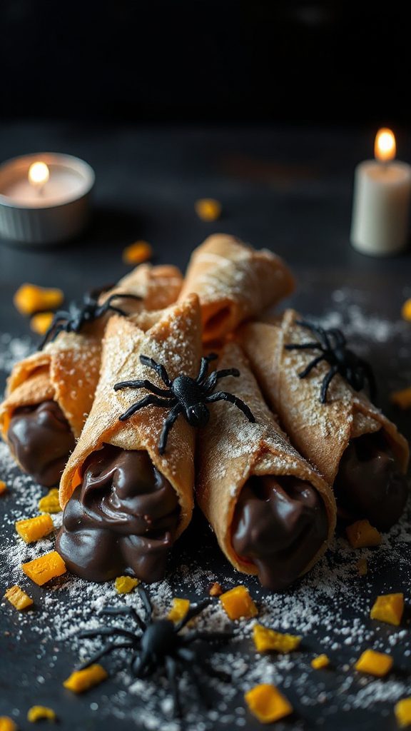 halloween themed chocolate cannoli