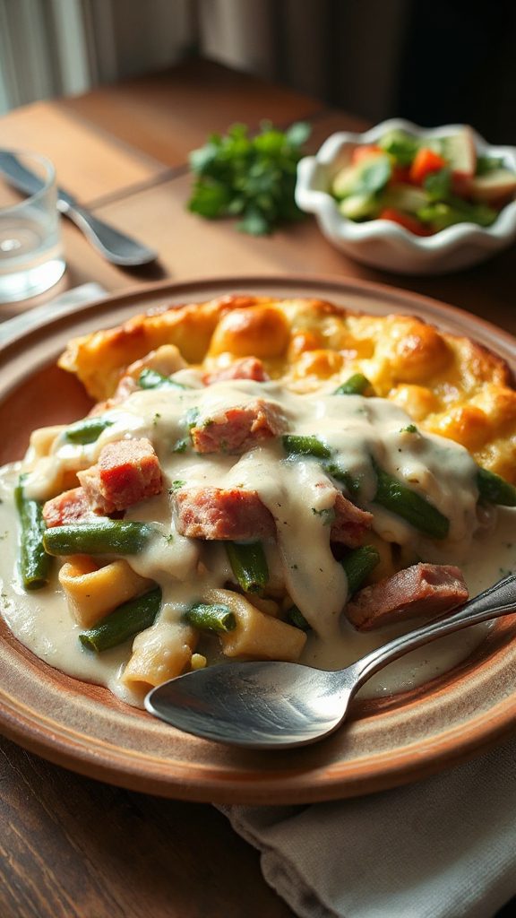 ham green bean alfredo casserole