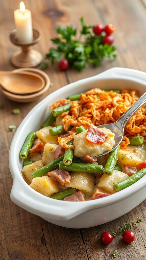 ham green bean potato casserole