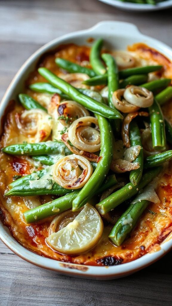 haricots verts cheese gratin