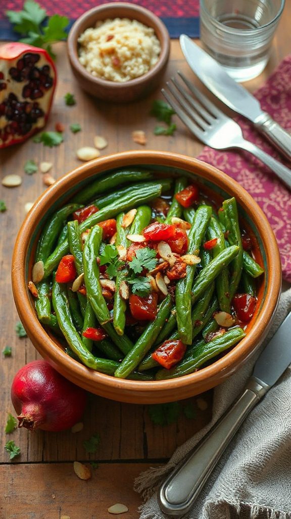 harissa infused green bean dish