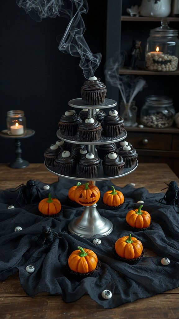 haunted black licorice cupcakes