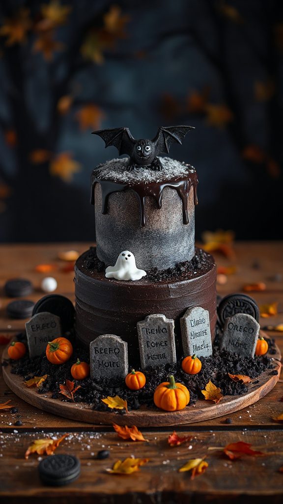 haunted graveyard oreo cake