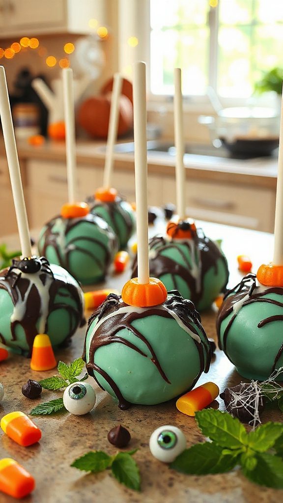 haunted mint cookie pops