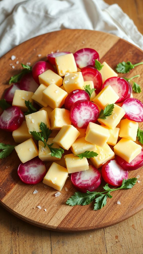 havarti cheese and radishes