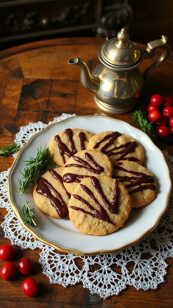 hazelnut cookies with chocolate drizzle