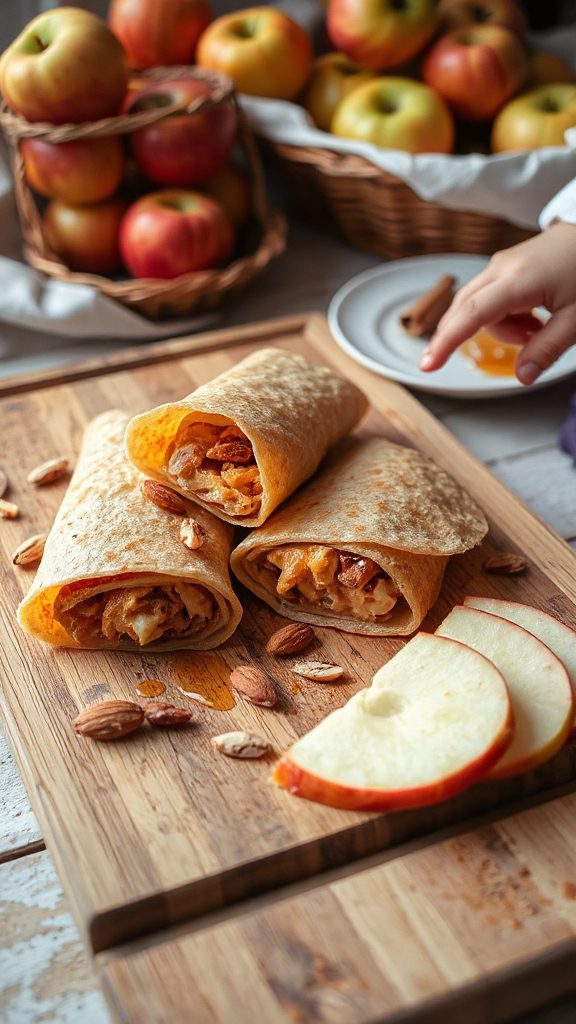 healthy apple nut roll ups