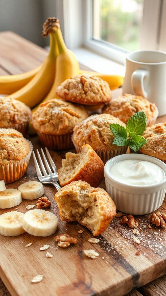 healthy banana oatmeal muffins