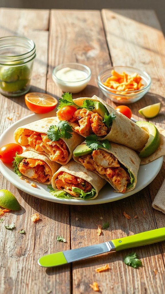 healthy chicken avocado wraps