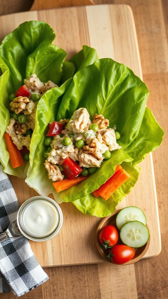 healthy chicken salad wraps