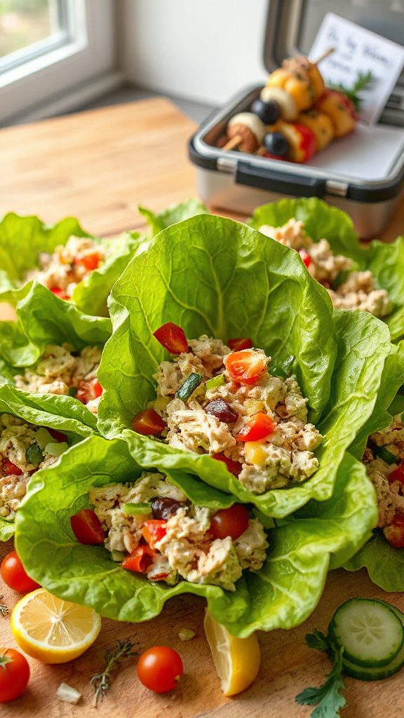 healthy chicken salad wraps