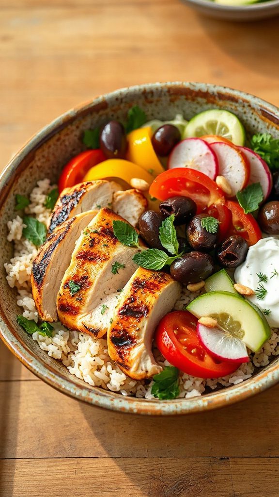 healthy greek chicken bowl