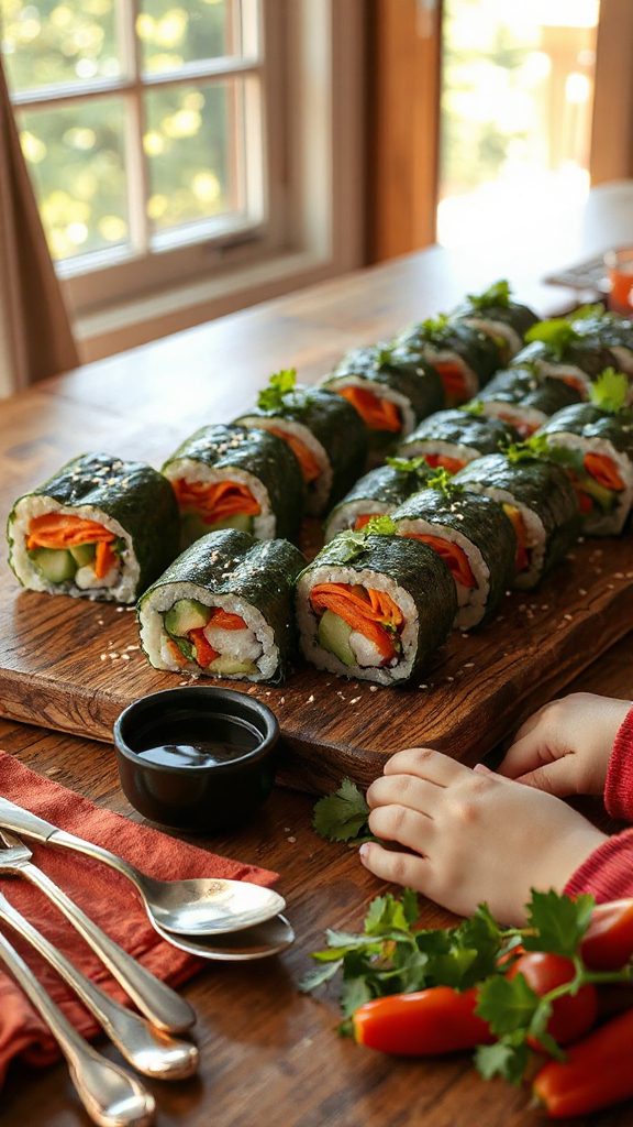 healthy homemade vegetable sushi