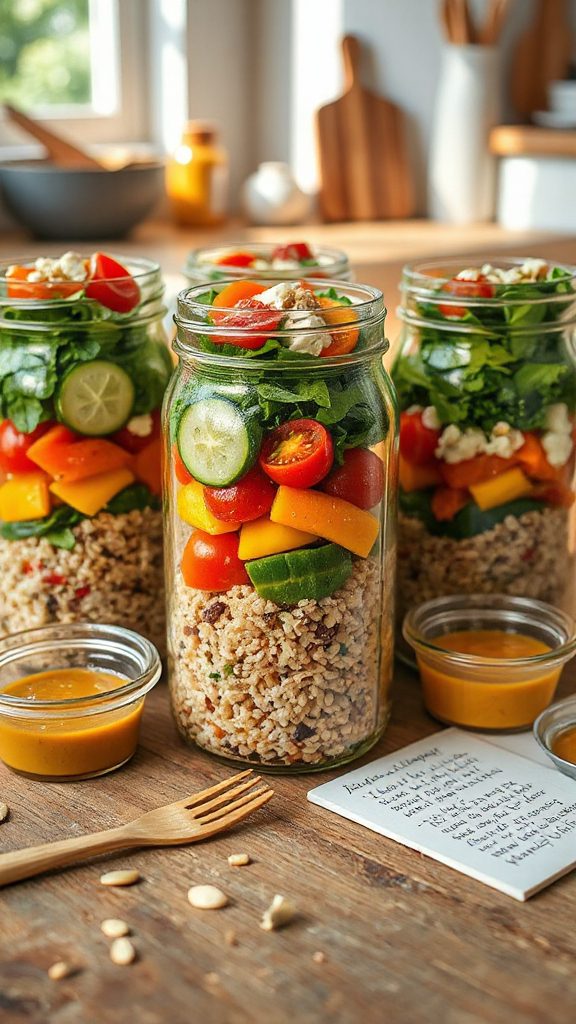 healthy layered salad jars