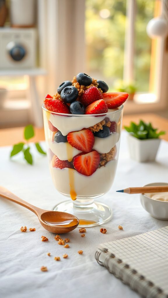 healthy layered yogurt parfait