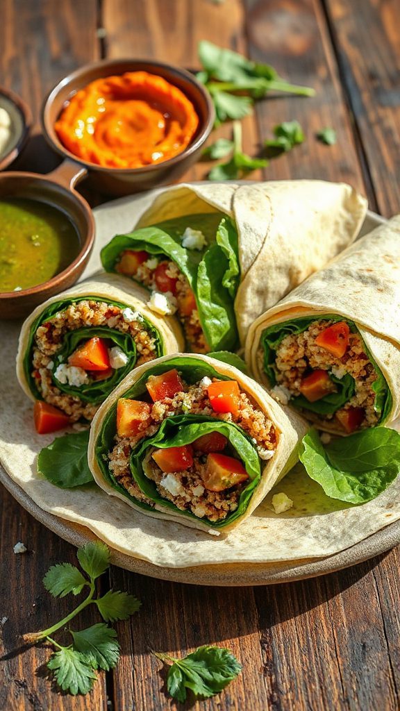 healthy quinoa spinach wraps