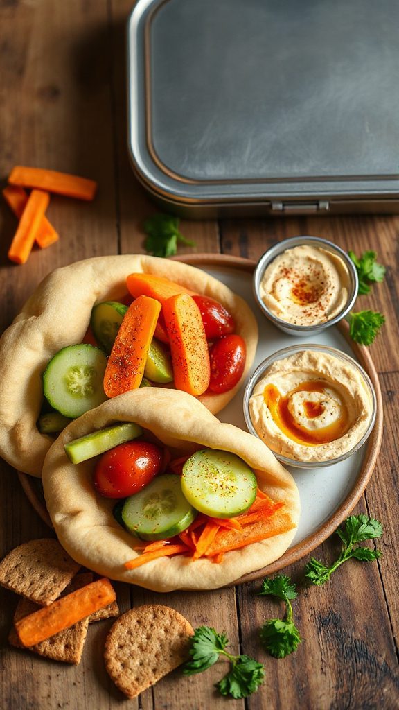 healthy veggie filled pita