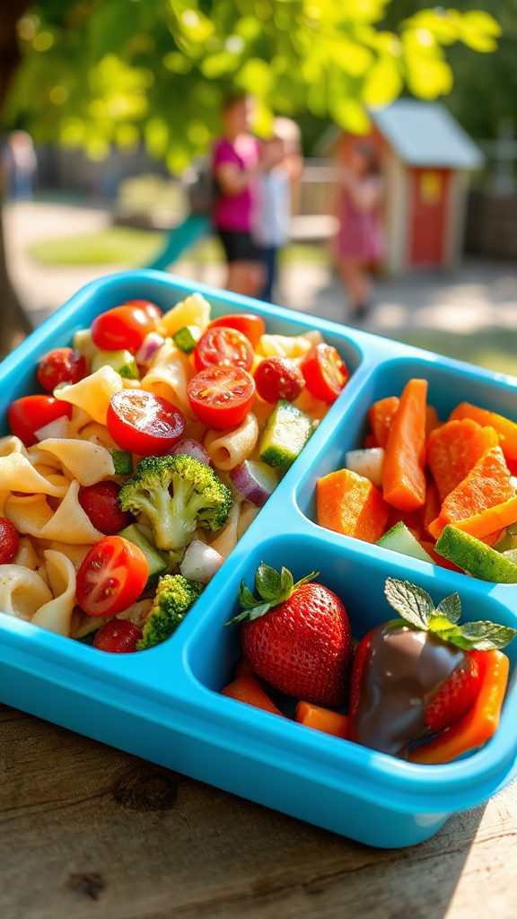 healthy vibrant pasta salad