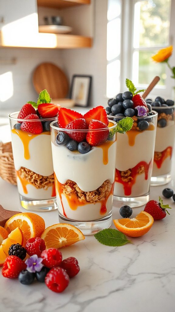 healthy yogurt parfait layers