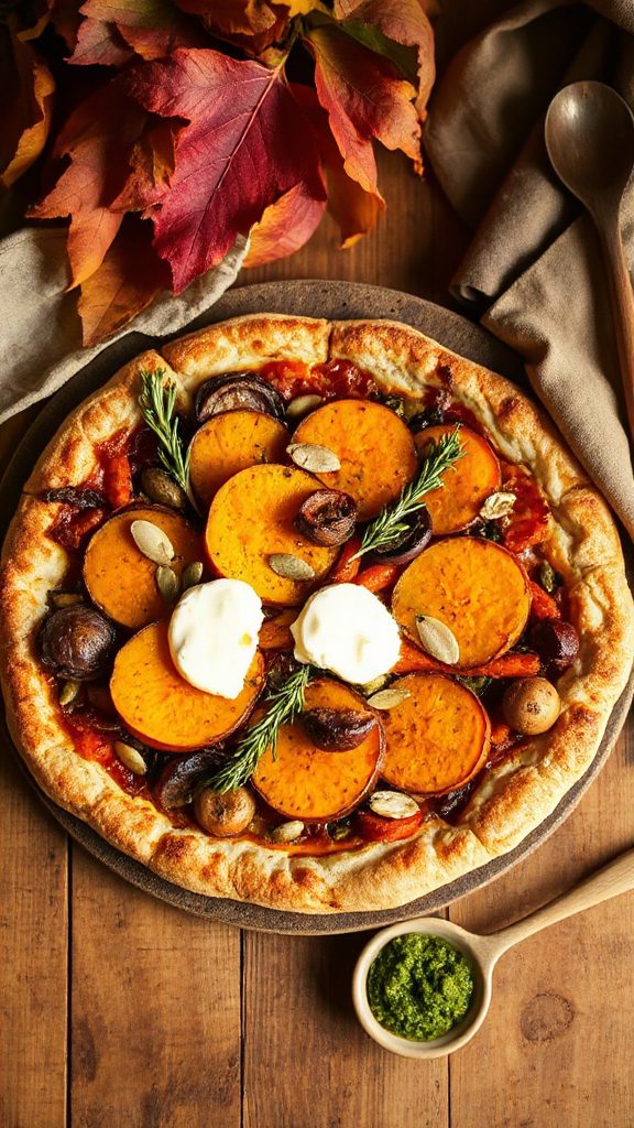 hearty autumn vegetable pizza hearty autumn vegetable pizza